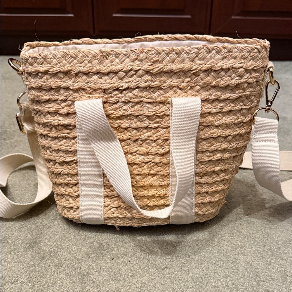 J. Crew Tan Woven Crossbody Bag